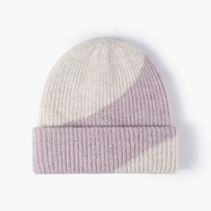 High Quality Custom Logo Winter Beanie Hat Casual Color Wool Blend Knitted Hat Warm Beanie Pullover Hat for Adults