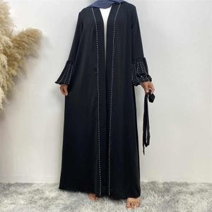 Custom Beaded Solid Color Abayas Robes for Women for Islamic Ramadan & Eid Prayer Traditional Muslim Clothing & Accessory