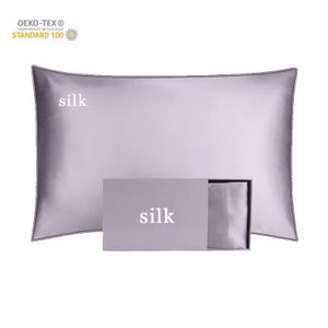 Customize Embroidery logo Silk Pillow Cover High Quality 100% Mulberry Satin Silk Pillowcase Envelope Silk Pillow Case