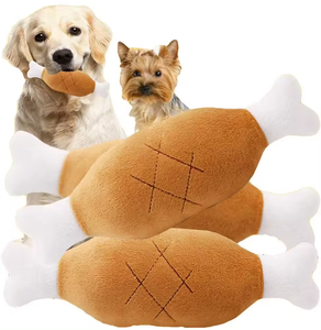 Sound Squeak Plush Bone Chicken Leg Fun Food Dog Toy Clean Teeth Bite Not Grind Chew Soft Cotton Cat Pet Toy
