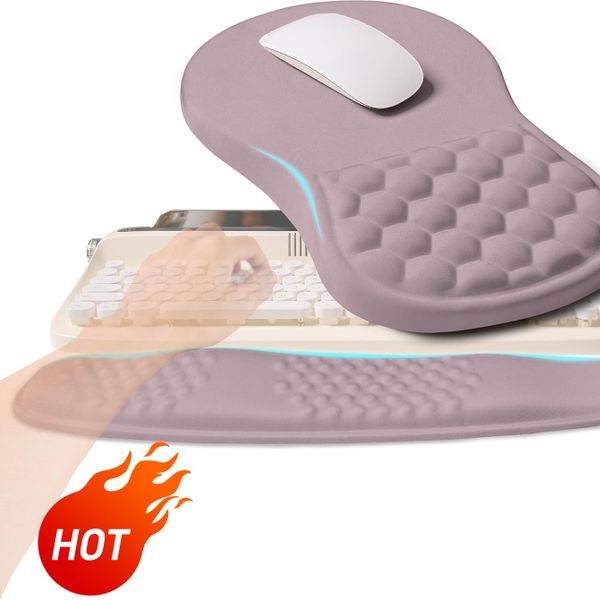 2-in-1 Ergonomic Keyboard & Mouse Wrist Rest Set-Memory Foam Support for Pain Relief