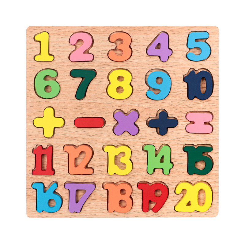 1688 Toy Agent MU Children Toddler English Montessori Board Alphabet Abc Letter and Number Kids Wooden Puzzle Board