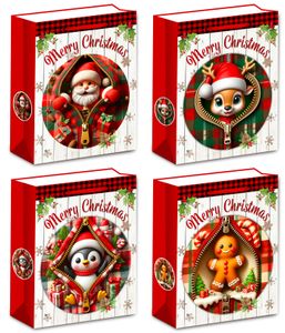 Luxury Christmas Gift Bags 20 Pack with Custom Logo and Ribbon Gold Silver Glitter Design for Craft and Packaging Use