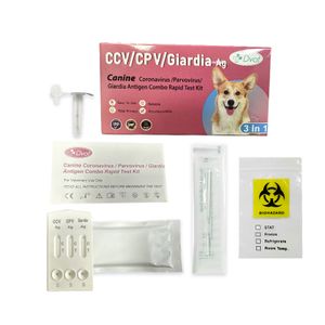 Canine Rapid Home Test Kit for Parvovirus CCV Giardia CPV Antigen Tests-Veterinary Instrument for Dog Animal Disease Diagnostics