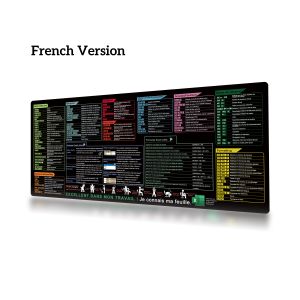 Custom Extended Large French Version Cheat Sheet Gaming Mousepad Excel Shortcut Keys Mouse Pad Office Excel Mouse Mats