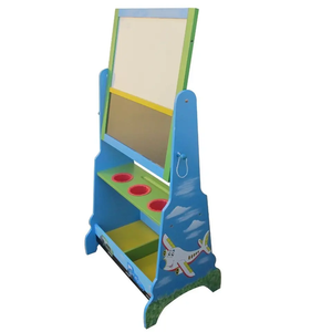 high quality educational toys kids drawing wooden double side blackboard easel for children drawing