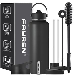 Fayren Outdoor Insulated Water Bottle Wide Mouth Stainless Steel Vacuum Insulated Travel Sports Water Bottle