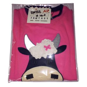 Factory Wholesale 100% Soft Cotton Jersey Fabric Girls Pyjama Set T-shirt and Pant Printed Embroidery and Applique Patch Work