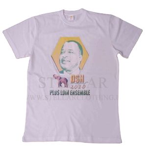 160g 180g 100% Cotton Economy Price Promotion White t Shirt with Custom Screen Printing Photo logo for Election Campaign T-shirt