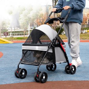 Pet Stroller Folding Telescopic Rod Cat Bags Dog Travel Supplies Outdoor Portable Multifunctional Shopping Cart