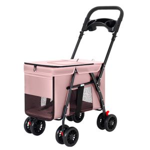 Lightweight Foldable Outing Small Pet Cart Medium and Large Dog Pet Cart Dog cat Teddy Baby Cart