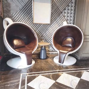 Y076 Fiberglass Lounge Furniture Indoor Coffee Cup Chair Stools Innovative Durable Cafe Store Modern Leisure Relax Chaise Chairs