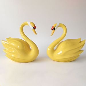 S052 Couple swans Fiberglass Goosey Animal Sculptures art decor custom figure cartoon statue for outdoor indoor