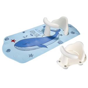 BBCare Custom Logo PP Material Non-Slip Safety Baby Bath Chair & Long Bath Mat Hot Spot Color Safe for Baby