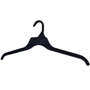 Wal Mart 19-Inch Classic Black Plastic Clothes Hanger WT-19NS Top Hanger Single Tier Wardrobe Organizer Made in Vietnam