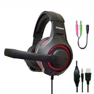 884B Wired Earbuds Gaming Headphones with 1 Color LED Light Earbuds Gaming Headsets and Headphones Games Gamer Headphones Gamer