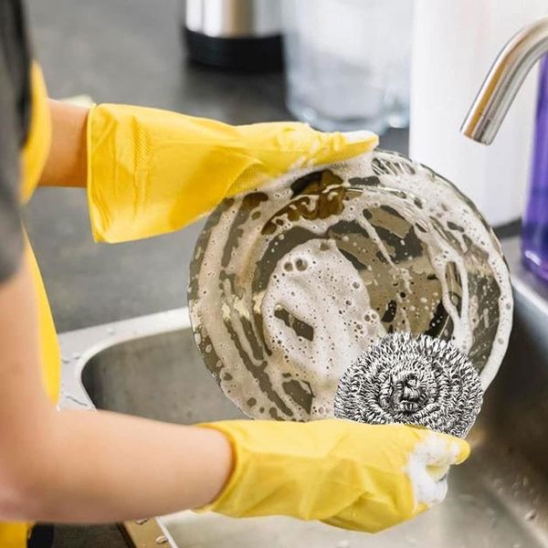 High Quality Stainless Steel Mesh Scrubber Pads Sponge Material Kitchen Hotel Cleaning Tools Indian Supplier Accessories