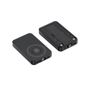 Magnetic wireless 5000mAh 10000mAh power bank portable LED fast charging mobile phone charger including built-in cable