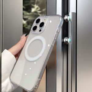 IPhone 16 15 14 13 12 Pro Max Cover Anti Drop Acrylic Phone Case Transparent Magnetic Safe