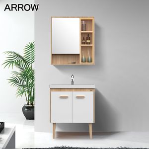 Elegant Design European Style Home Furniture Wall Mounted Solid Wood Plywood Bathroom Vanity