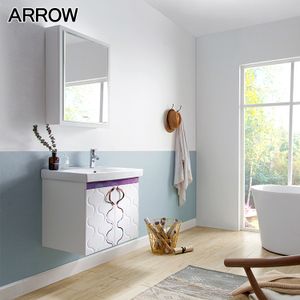 Modern Designs PVC Waterproof Bathroom Cabinet Sinks Best Quality PVC Bathroom Vanity with the Wall Mirror