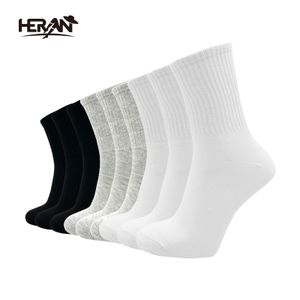 Custom FREE DESIGN Polyester Material Solid Color Sports Custom Crew Socks White Black Socks for Women