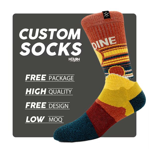 OEM High Quality Sports Socks Custom Trendy Unisex Brand Creative Pure Cotton Terry Basketball Socks With Logo