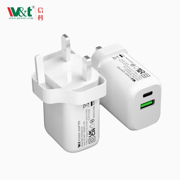 Smart Mobile Phones 2 in 1 Fix UK Plug 30W Gan Fast Pd Charging Type c Usbc Wall Adapter Charger