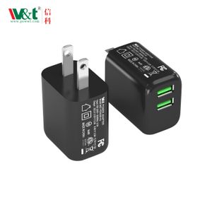 20W A+C US Plug Black Mobile Phone Quick Charger Gan Fast Chargering USB Type c Fast Wall Travel Power Adapter