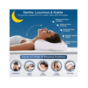 Dr. Trust Portable Therapy Pillow King Size Orthopedic Cervical Memory Foam Bed Sleeping Pillow for Maternity & Stiff Necks 349