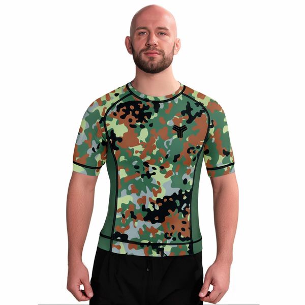 No Gi Men Compression Shirt Camouflage Wear T Shirt Sports Wear Bjj Gi Rashguard Short Sleevesurf Beach Rash Guard