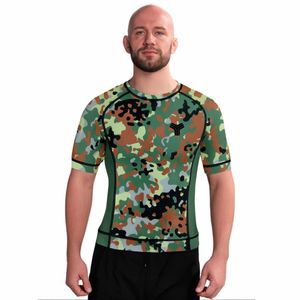 No Gi Men Compression Shirt Camouflage Wear T Shirt Sports Wear Bjj Gi Rashguard Short Sleevesurf Beach Rash Guard