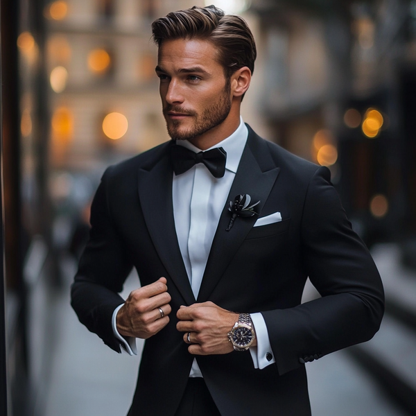 Wholesale Men's 2 Pieces Suit  Notch Lapel Single-breasted Two Buttons Business Suit for Men