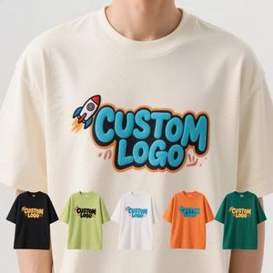 Wholesale  Classic Men Tshirt Round Neck  Custom Print logo Black Plain Cotton T-shirt for Men