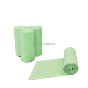 Customized Eco-Friendly Corn Starch Compostable Trash Bag Flat Top Biodegradable Garbage Bin Liner Star Bottom Gravure Printing