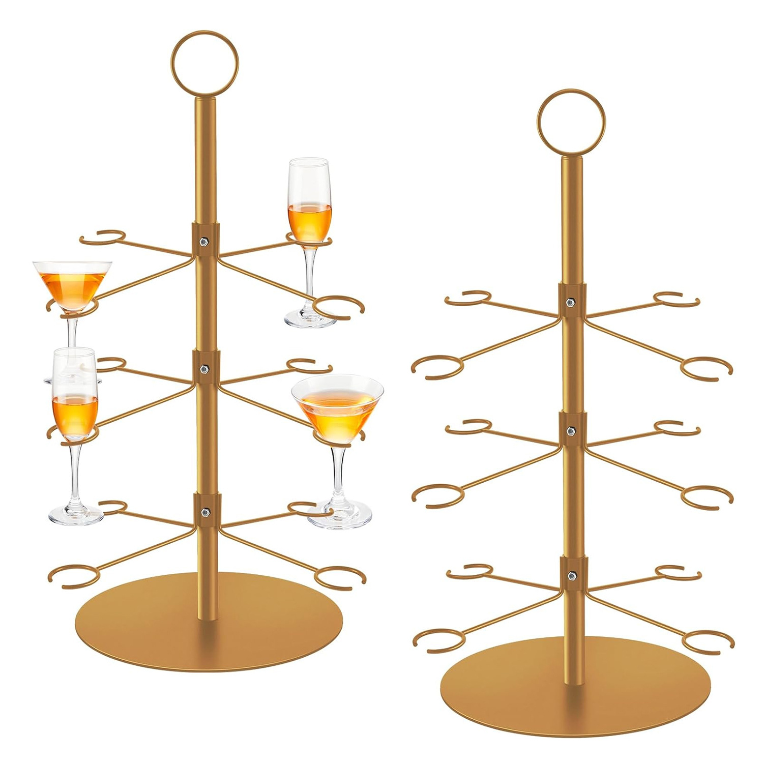 Wholesale 3-Tiers Countertop Black Metal Wire Champagne Glass Display Party Holiday Supplies Wine Glass Metal Display Racks