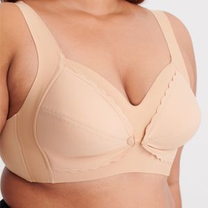 XXL High Quality All-Day Comfort Front-Button Design Everyday Breathable Maternity Nursing Bra Latest Latex Fabric Solid Pattern