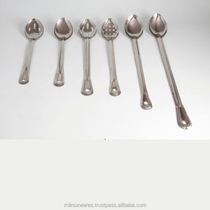 Commercial Solid Stainless Steel Basting Spoon with Plastic Handle Manual Powered Restaurant Serving Spoons Kitchen Appliances