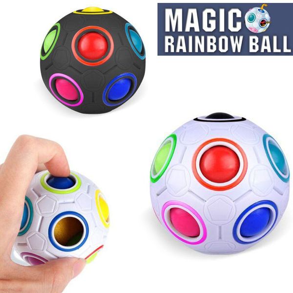 Rainbow Ball Special-Shaped Rubik's Cube 12-Hole Football Unzipping for Magic Ball Toy for Adults Made of Durable Plastic