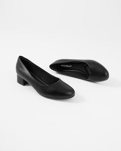 Piccadilly Comfortable Black Office Pumps with 5cm Heel for Flight Attendants and Working Women