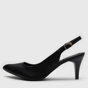Piccadilly Comfortable Slingback Pumps 6.5cm Heel for Office Flight Attendant Working Woman-Black