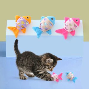 Eco-friendly Stuffed Catnip Cat Toys PP Cotton Plush Material Fish Cat Toys for Indoor Cats