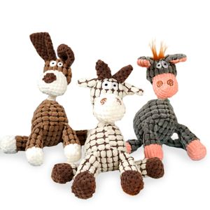 Wholesale Interactive Plush Sound Pet Toy Cartoon Pineapple Grid Design Cotton Rope Chew-Resistant Ball for Cat Dog Playing