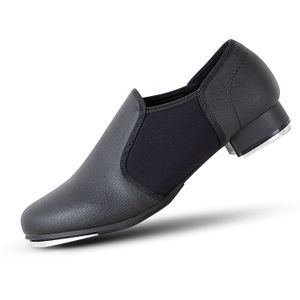EU and US in Stock Wholesale Unisex PU Leather Slip on Tan Tap Shoe Dance Shoes for Women and Men's Dance Shoes with Sound Board