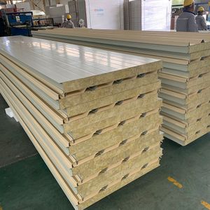 For Rockwool Fireproof Steel Sandwich Panel for Exterior Wall Roof Warehouse for House Workshop Hotel Decorative Applications