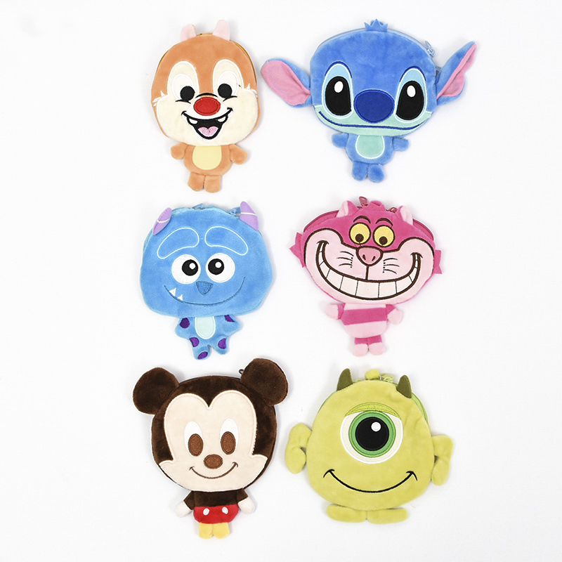 Soft Cute Neck Wallet Keychain Plush Character Id Card Holder & Coin Pouch With Neck Strap