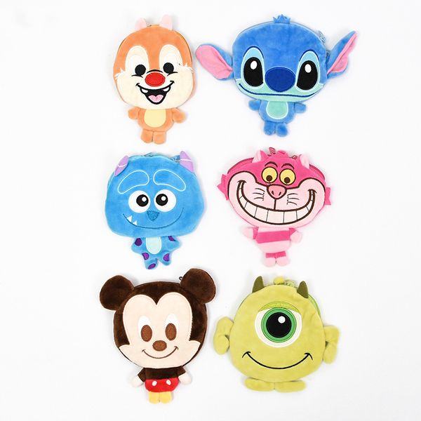Soft Cute Neck Wallet Keychain Plush Character Id Card Holder & Coin Pouch With Neck Strap