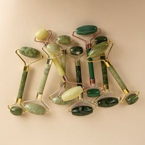 Manufacturer Skin Care Tools Sales Variety Green Natural Face Neck Lifting Massager Natural Stone Facial Roller Face Jade Roller