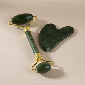 Facial Skin Care Tools Face Massager Xiuyan Jade Roller Set Custom Jade Roller and Gua Sha for Reduce Puffiness Improve Wrinkles