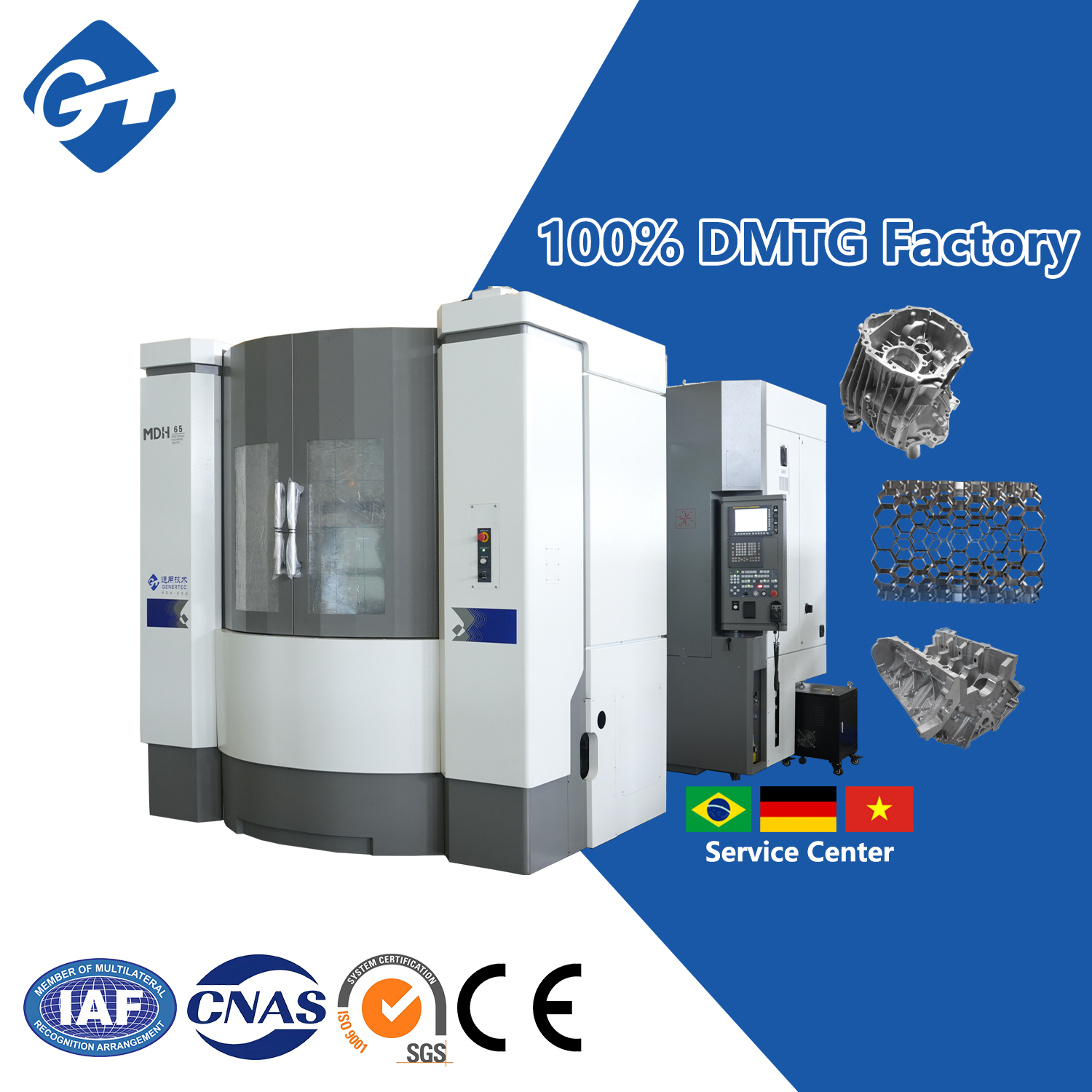 GT DMTG MDH65 Horizontal Machining Center 3 Axis Cnc Horizontal Drilling Milling Machine DMTG Cnc Horizontal Milling Machine